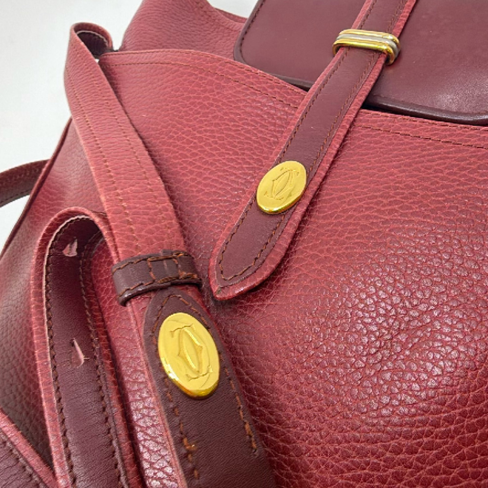 Cartier Must de Cartier Burgundy Leather Shoulder Bag - Picture 4 of 8
